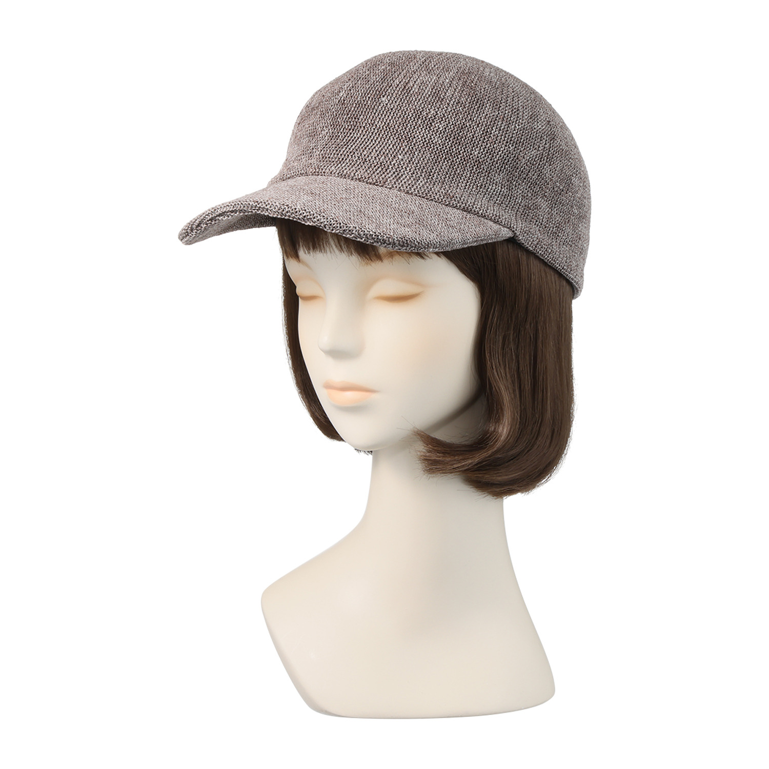 ジョナータ ＵＶカット リネン混 透かし編みキャップ