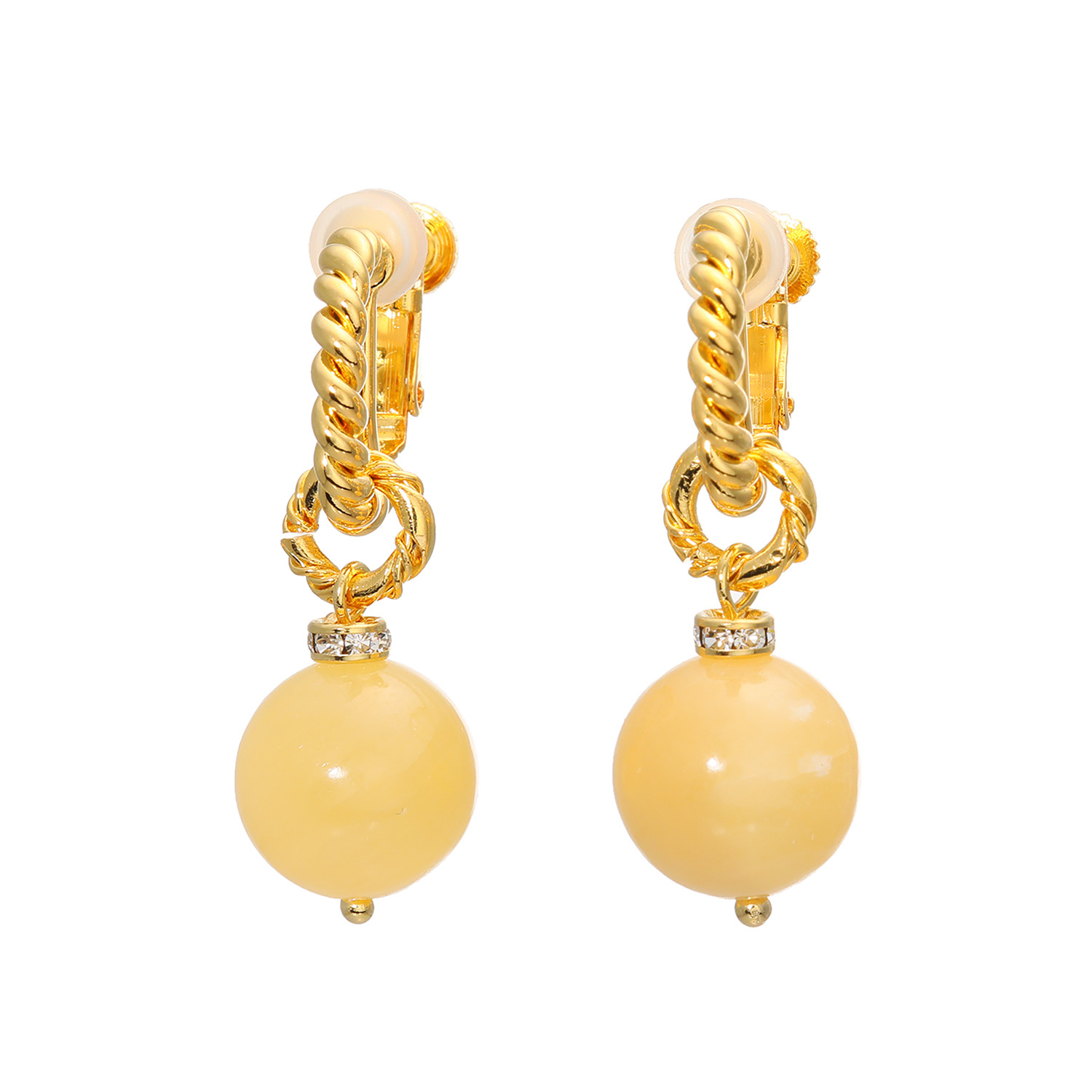 シマ・リリアーナ ジェムストーン＆ビジュウ フープデザイン イヤリング／ピアス