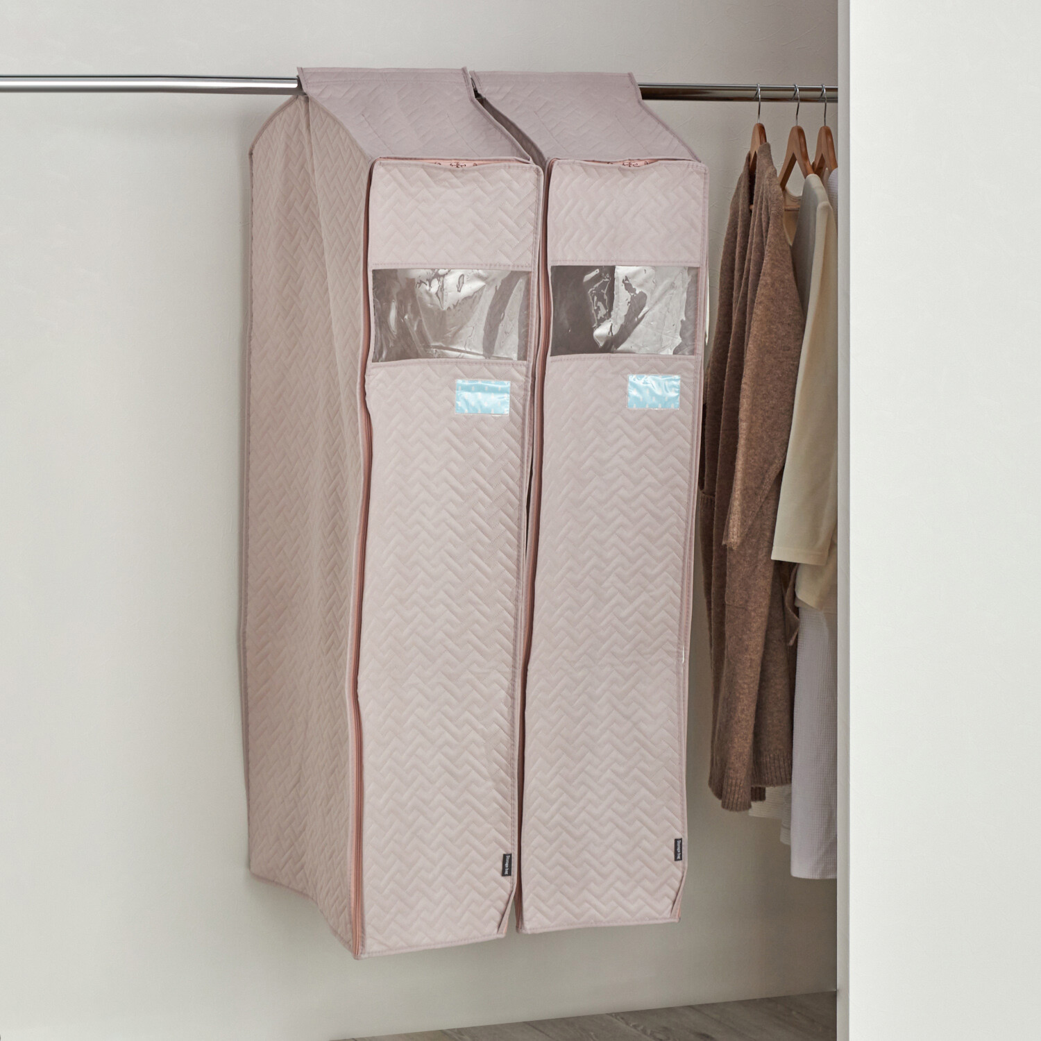 クラレトレーディング ダブルファスナー仕様で 洋服の出し入れ簡単 汚れ・ホコリ・花粉など しっかりブロック！ まとめて洋服カバー 同色２個セット ＜ロング＞ 