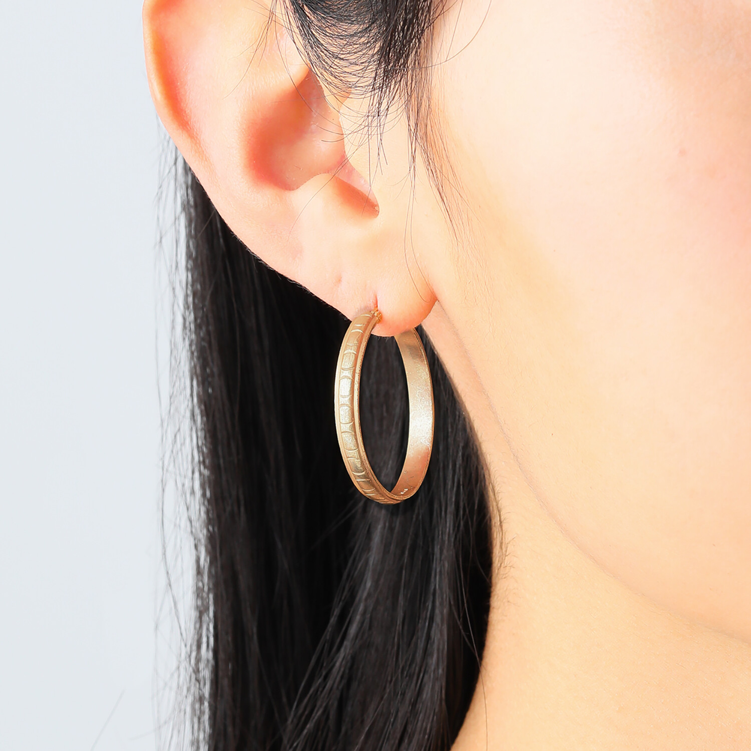 シャビージェンティール アンティーク調 フープ イヤリング／ピアス