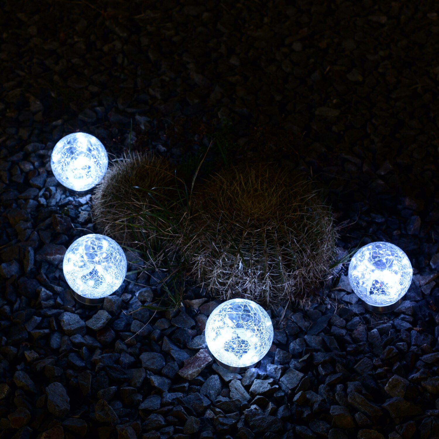 お庭やベランダを 手軽に美しくライトアップ ＬＥＤガーデン ソーラーライト ピッコロ　２個セット ＜球体＞