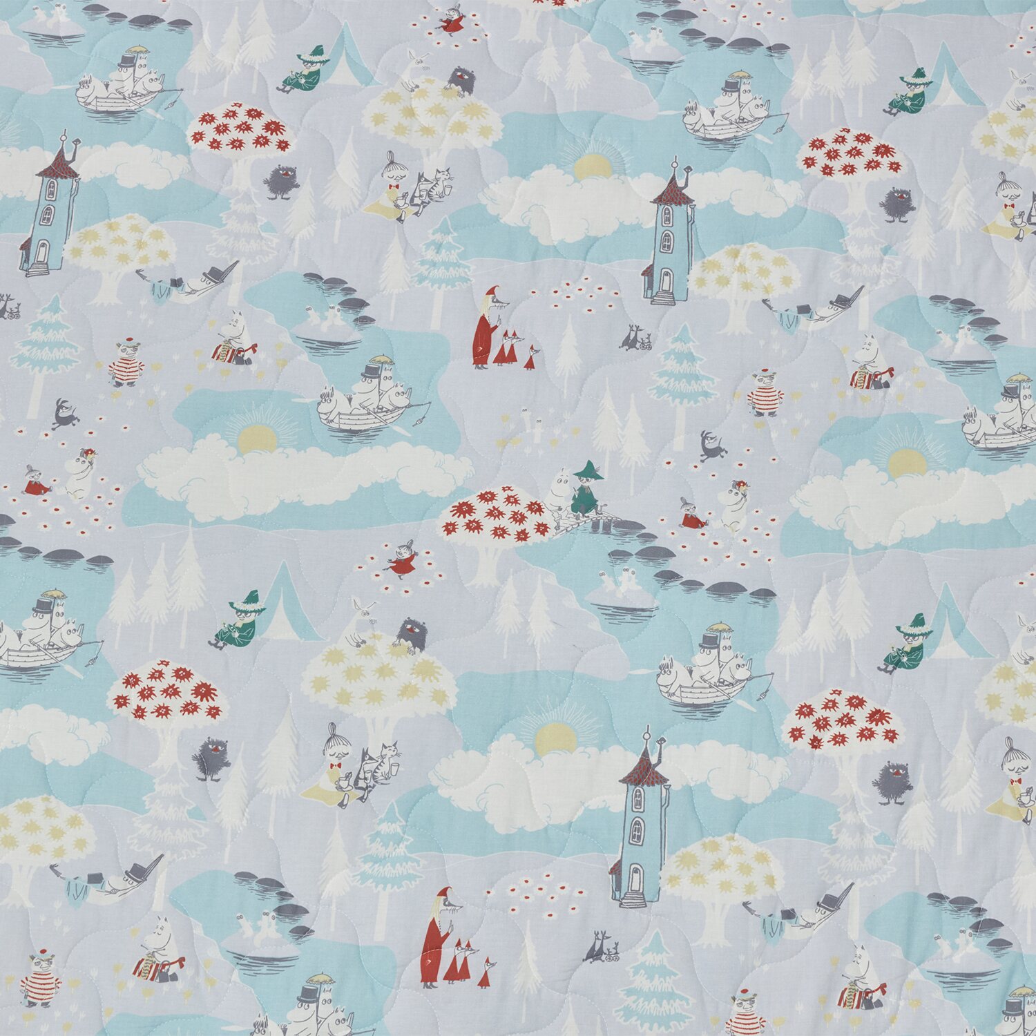 ムーミン 春のムーミン谷の物語 リバーシブル マルチキルトカバー ＜１９０×１９０ｃｍ＞