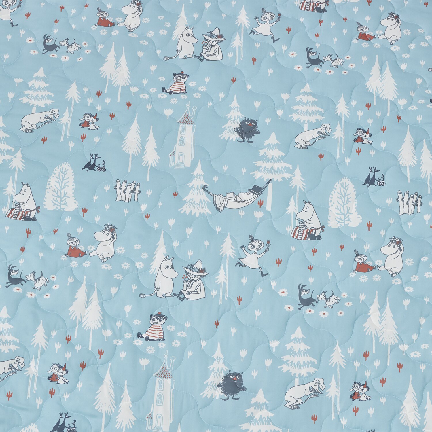 ムーミン 春のムーミン谷の物語 リバーシブル マルチキルトカバー ＜１９０×１９０ｃｍ＞