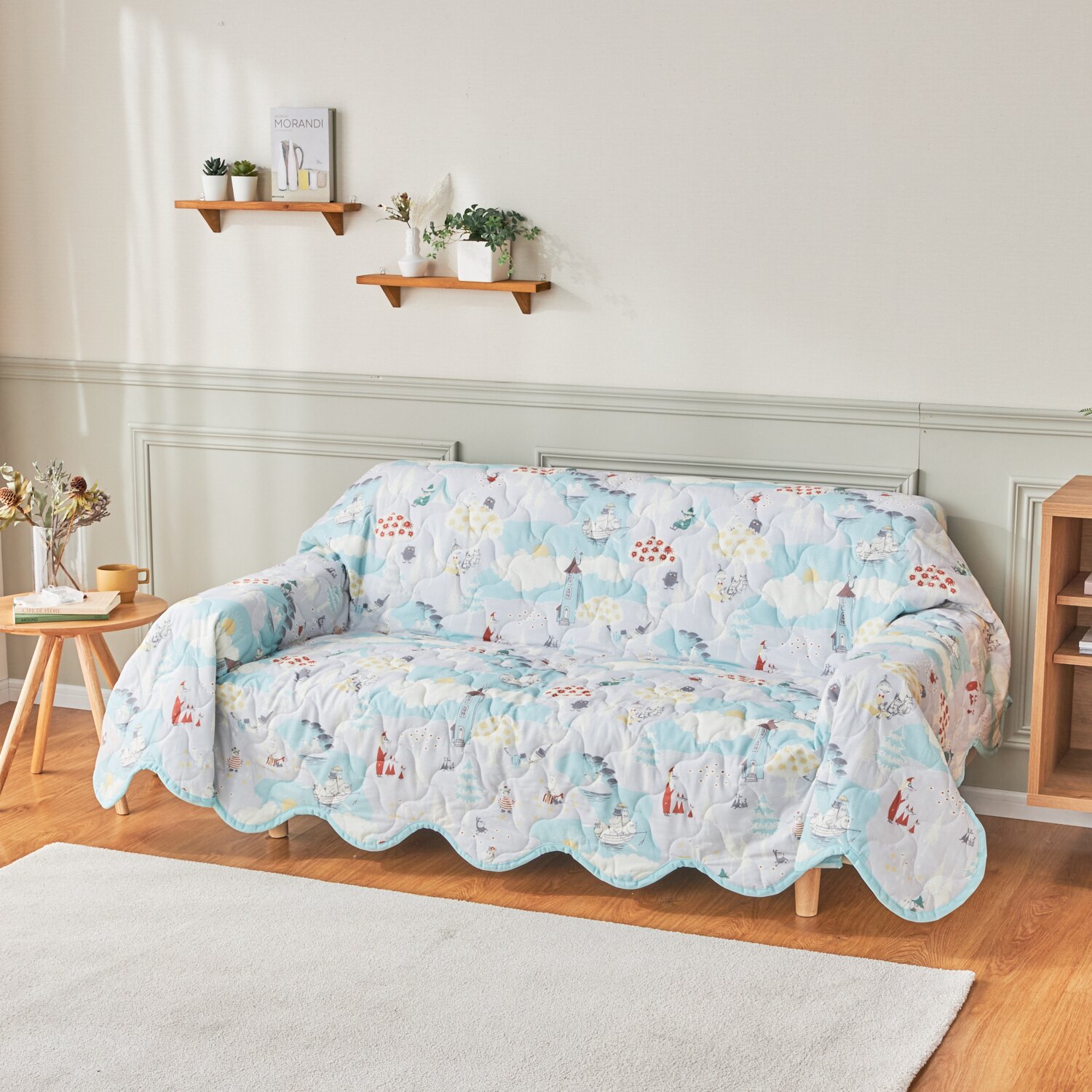 ムーミン 春のムーミン谷の物語 リバーシブル マルチキルトカバー ＜１９０×２４０ｃｍ＞