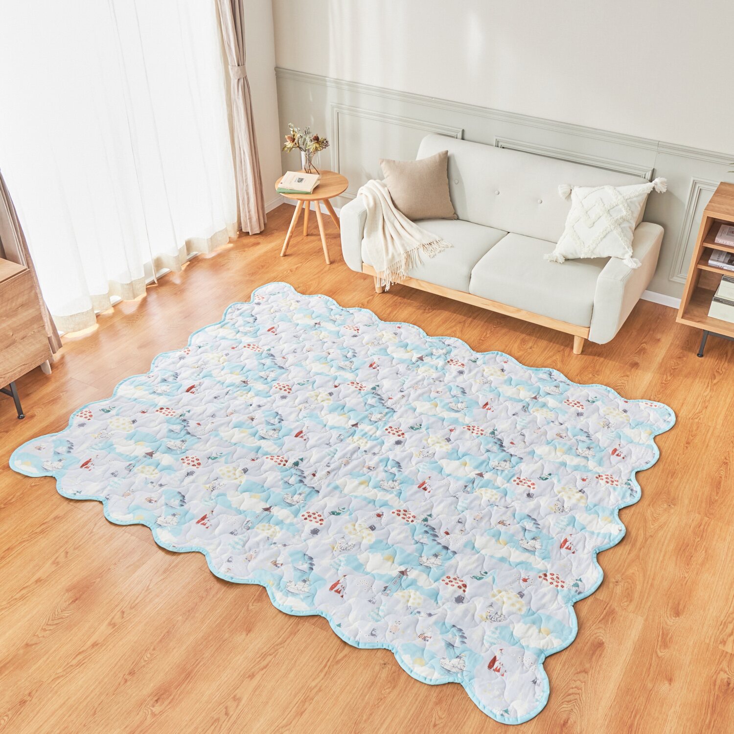 ムーミン 春のムーミン谷の物語 リバーシブル マルチキルトカバー ＜１９０×２４０ｃｍ＞