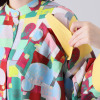 プルジュコー バイ　ジュンコ　キトウ アートのように纏う マルチカラープリント シャツワンピース