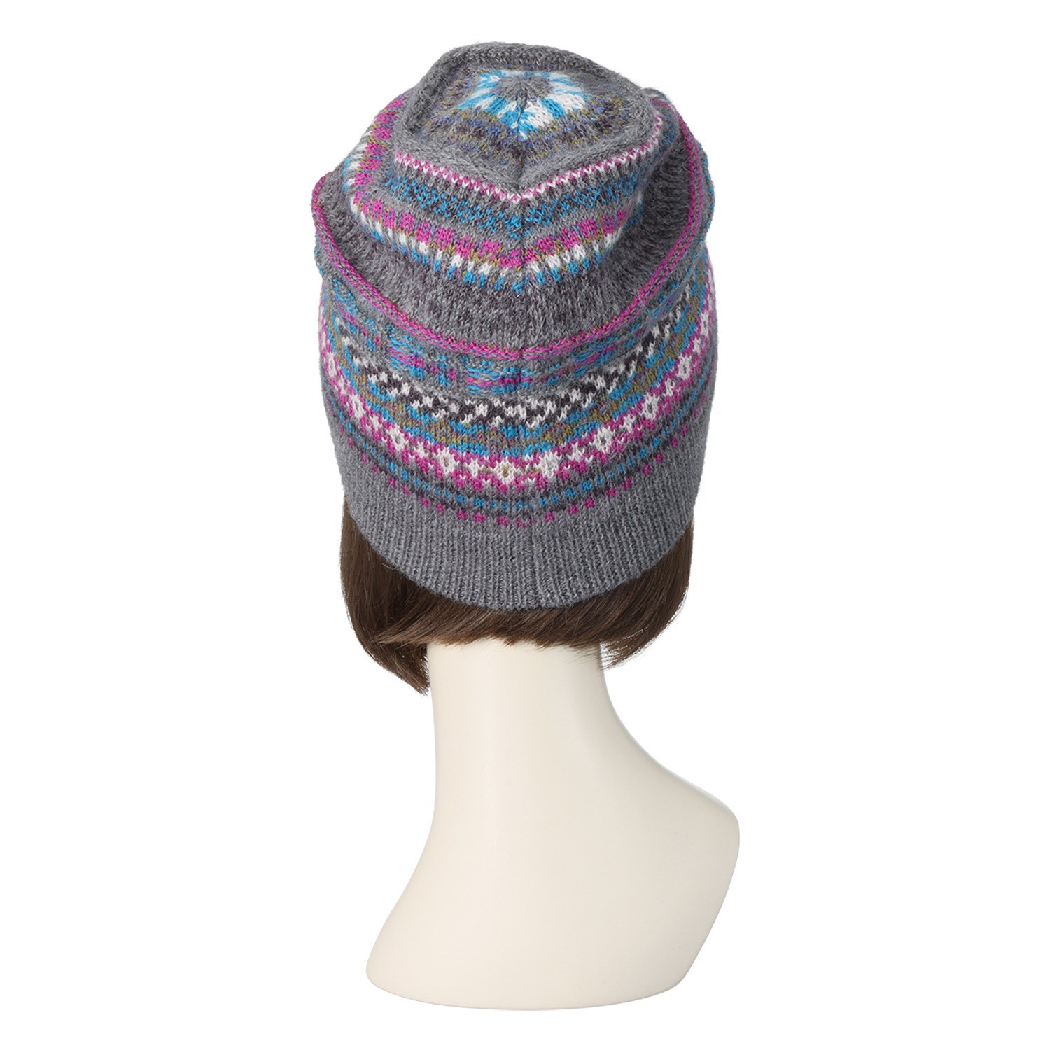 エムアンドキョウコ　ヤマ ジャガード柄 ニット帽