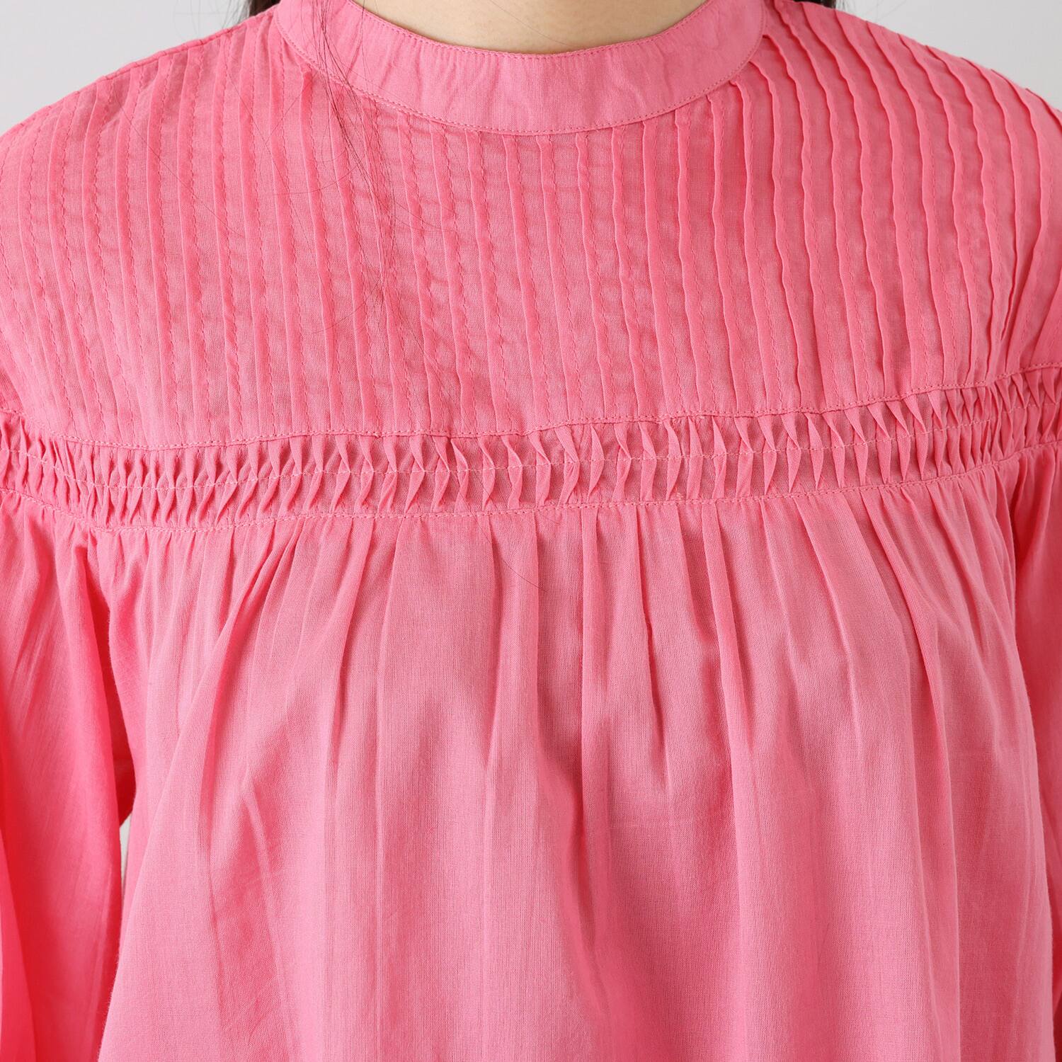 シルカシア 暑い夏でも涼し気な コットン混ボイル 大人のピンタック プルオーバー