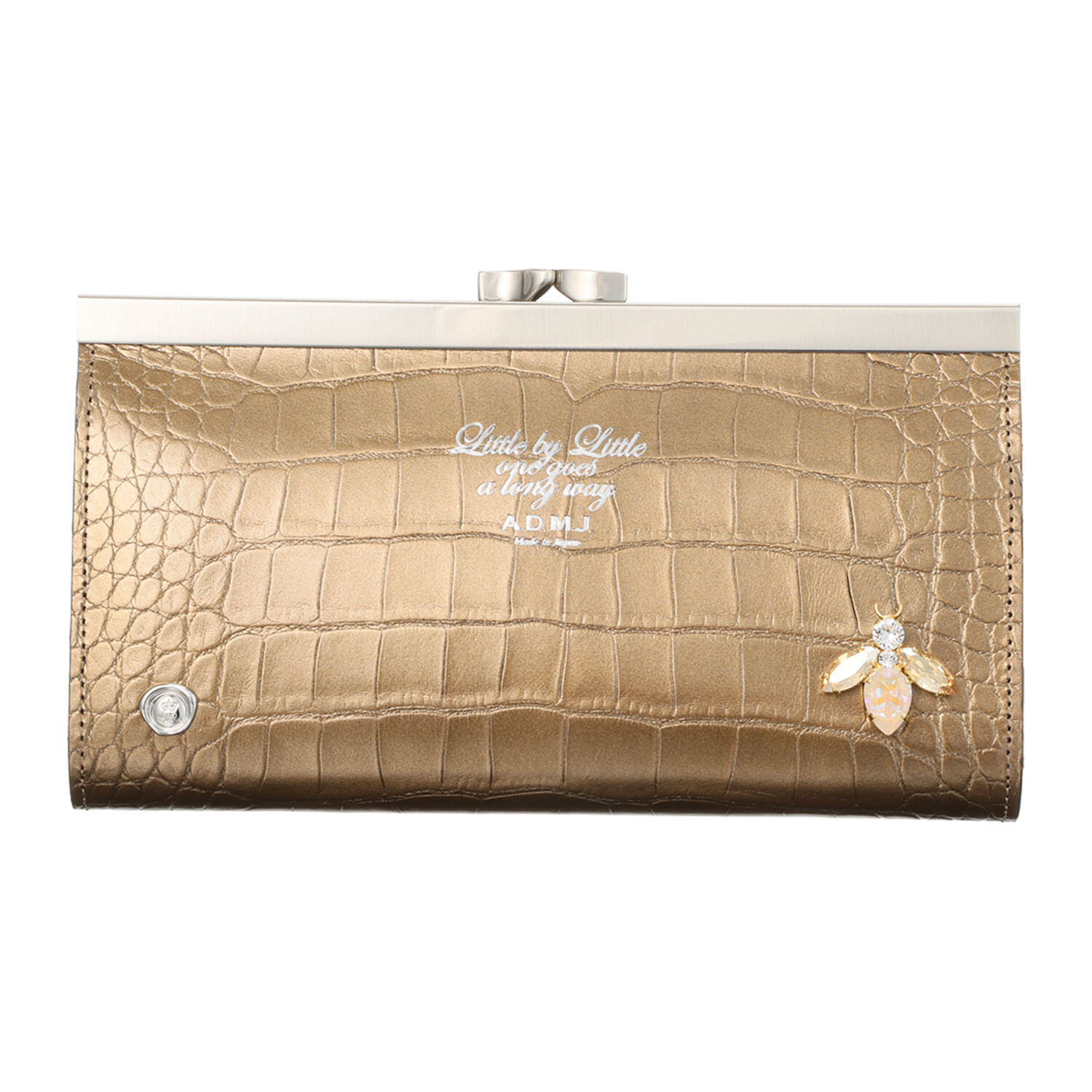 エーディーエムジェイ ＴＨＥ　ＢＥＥ 牛革クロコダイル型押し 洗練ウォレット