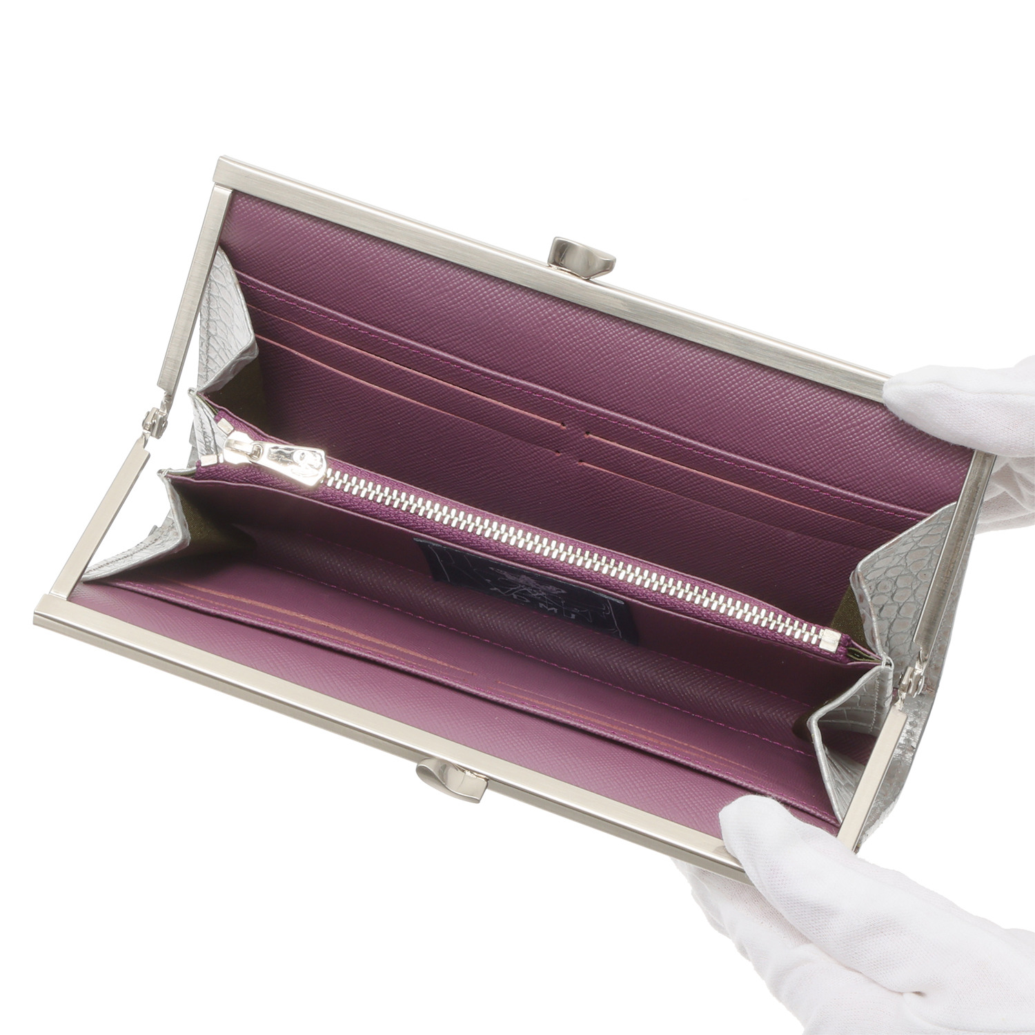 エーディーエムジェイ ＴＨＥ　ＢＥＥ 牛革クロコダイル型押し 洗練ウォレット