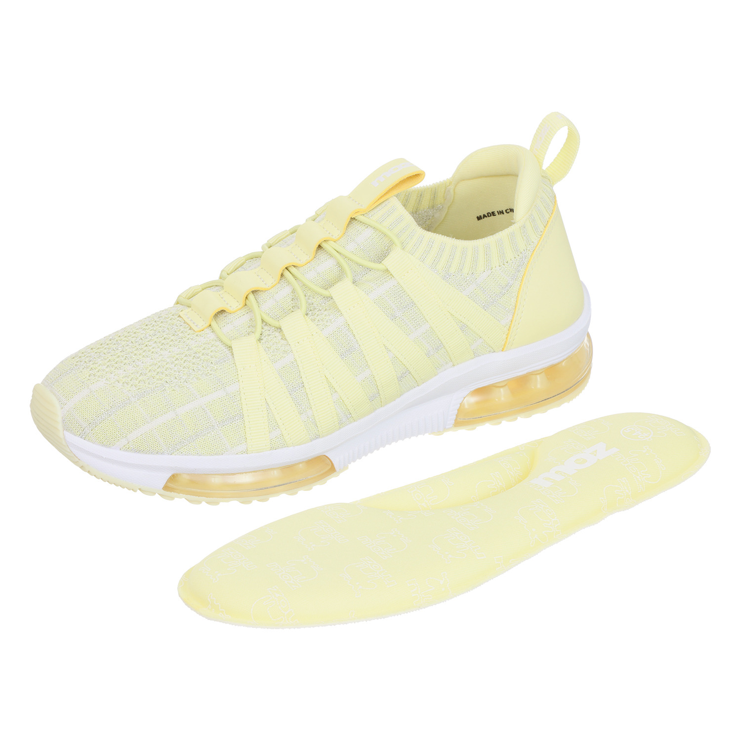 モズ 洗えるようになった！ さらにふかふか中敷 ダブルエア 軽量ニットスニーカー