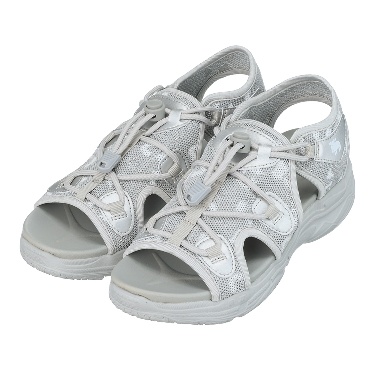 モズ 手洗いできて気持ちいい レオパードアクセント 軽量ニットサンダル