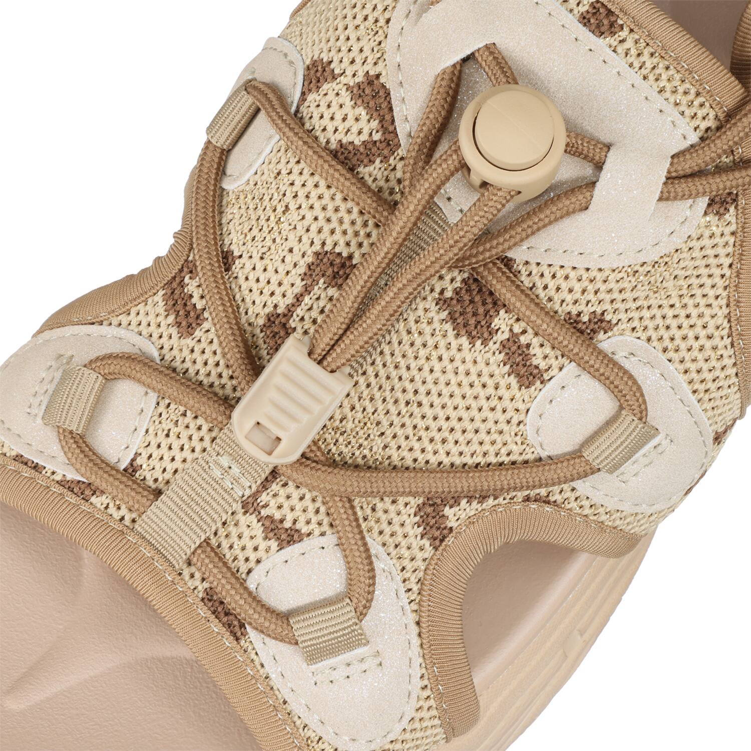 モズ 手洗いできて気持ちいい レオパードアクセント 軽量ニットサンダル