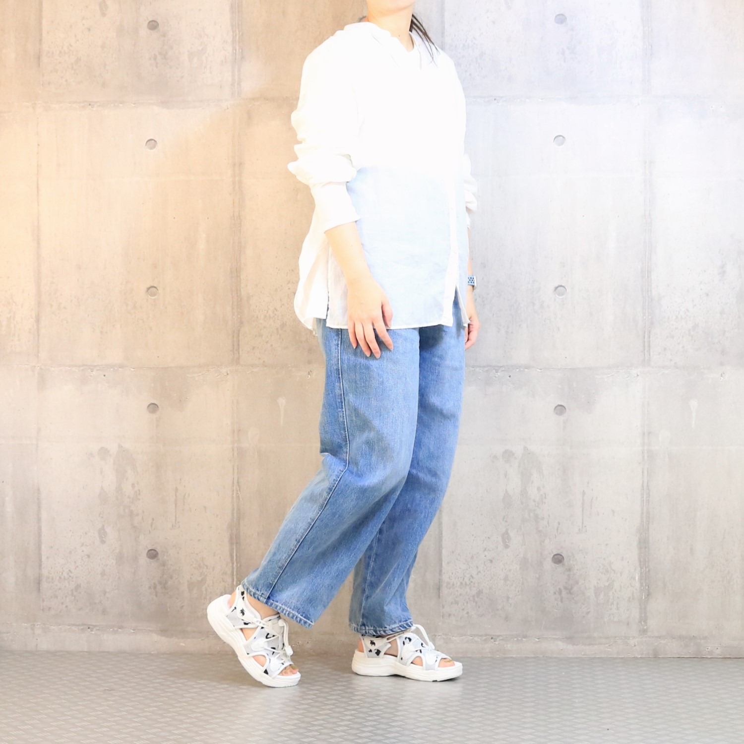 モズ 手洗いできて気持ちいい レオパードアクセント 軽量ニットサンダル