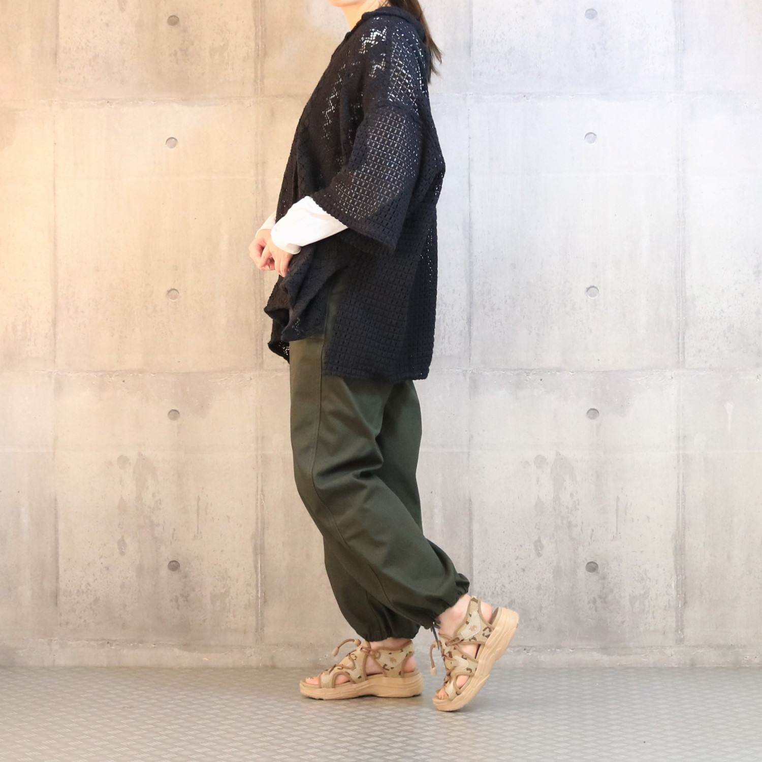 モズ 手洗いできて気持ちいい レオパードアクセント 軽量ニットサンダル