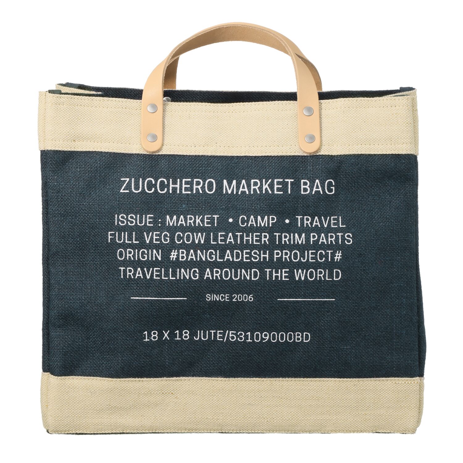 ズッケロ ジュート レザーハンドル マーケットバッグ＜Ｍ＞