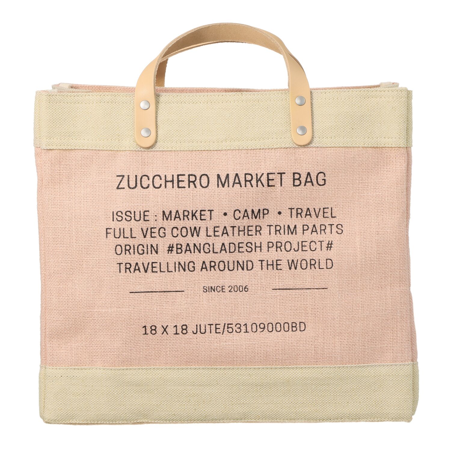 ズッケロ ジュート レザーハンドル マーケットバッグ＜Ｍ＞