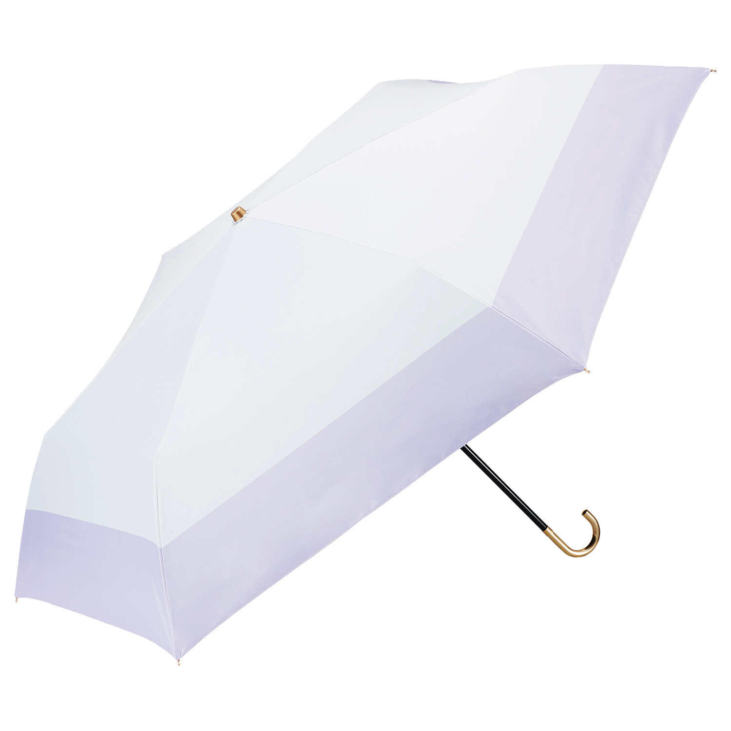 ウォーターフロント ＵＶカット スレンダーハンドル 折りたたみ傘 ＜バイカラー＞