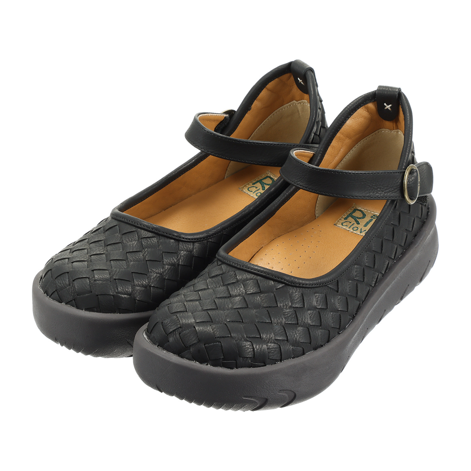 リン・クローバー メッシュデザイン ふわふわインソール 厚底ストラップシューズ