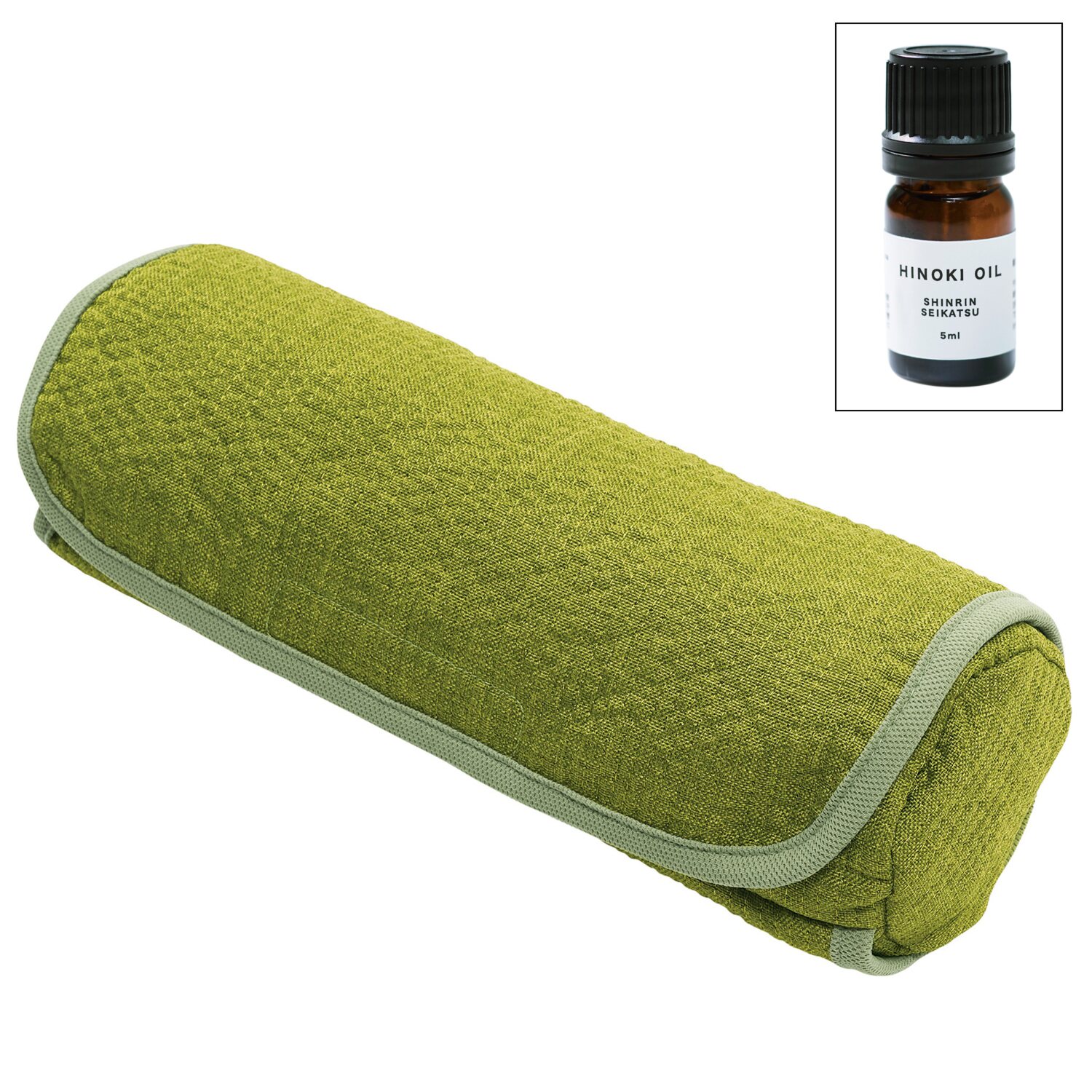 首・肩スッキリ！ 簡単ストレッチ枕 ひのきの香り ネックピロー ひのきオイル付セット