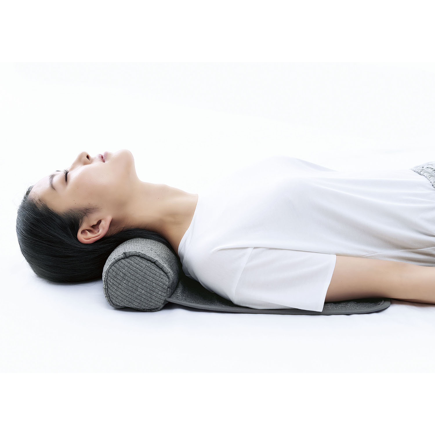 首・肩スッキリ！ 簡単ストレッチ枕 ひのきの香り ネックピロー ひのきオイル付セット