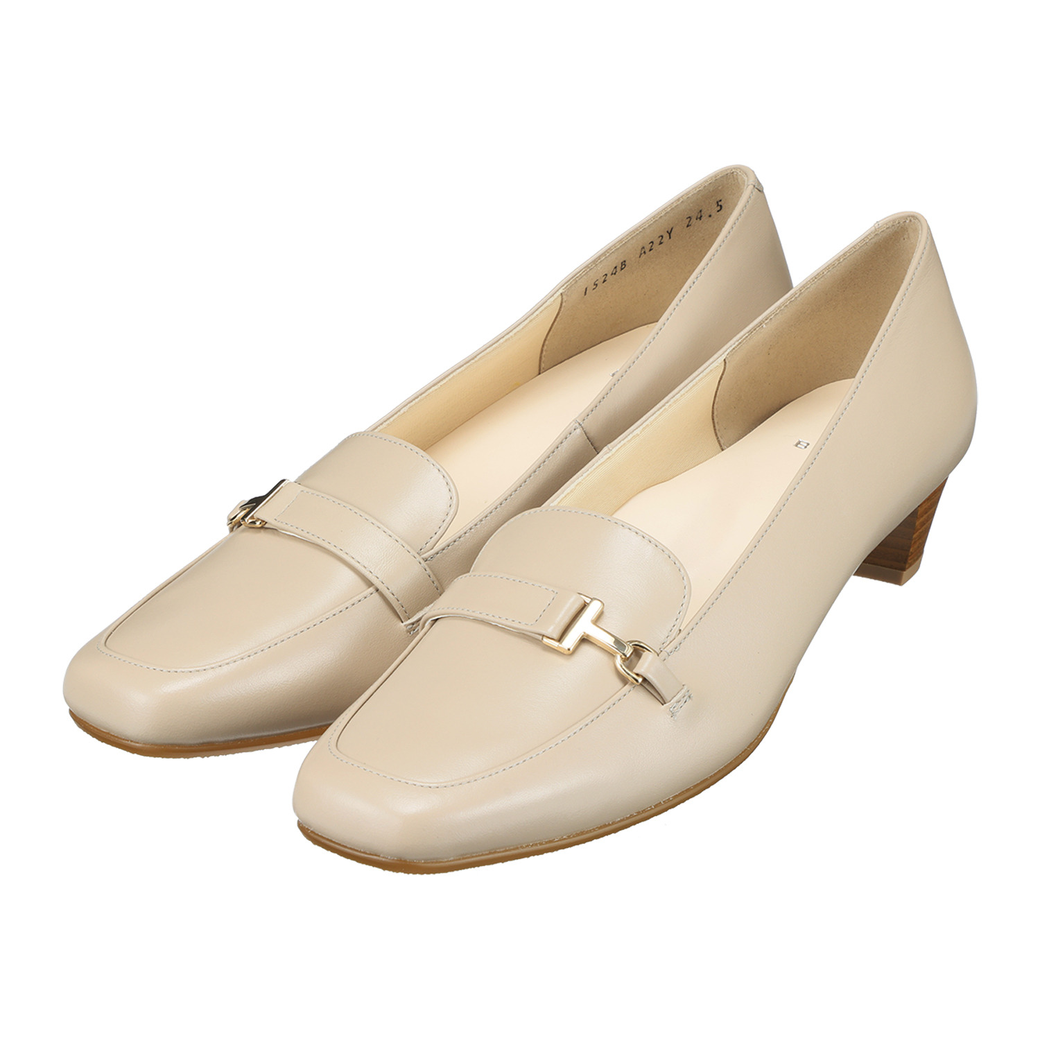 ビューフィット 日本製 脚を美しく魅せる！ 牛革・ゆったり３Ｅ キレイやさしい モカパンプス