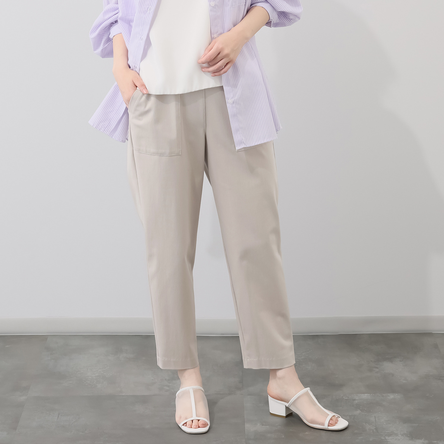 アンダモン ＵＶカット・接触冷感 綿１００％ トリコット編 ベイカーパンツ