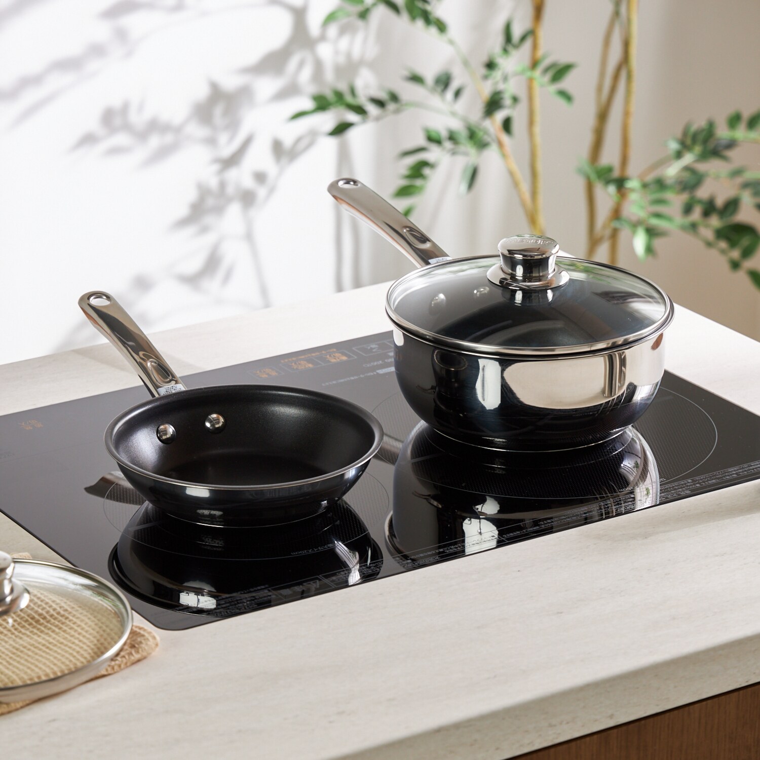 マイヤー 少量調理に 便利なサイズ シェフズフライパン ガラス蓋セット ＜１８ｃｍ＞