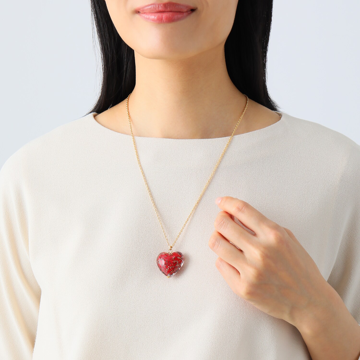 ラグーナ ベネチアンガラス ハートモティーフ ネックレス