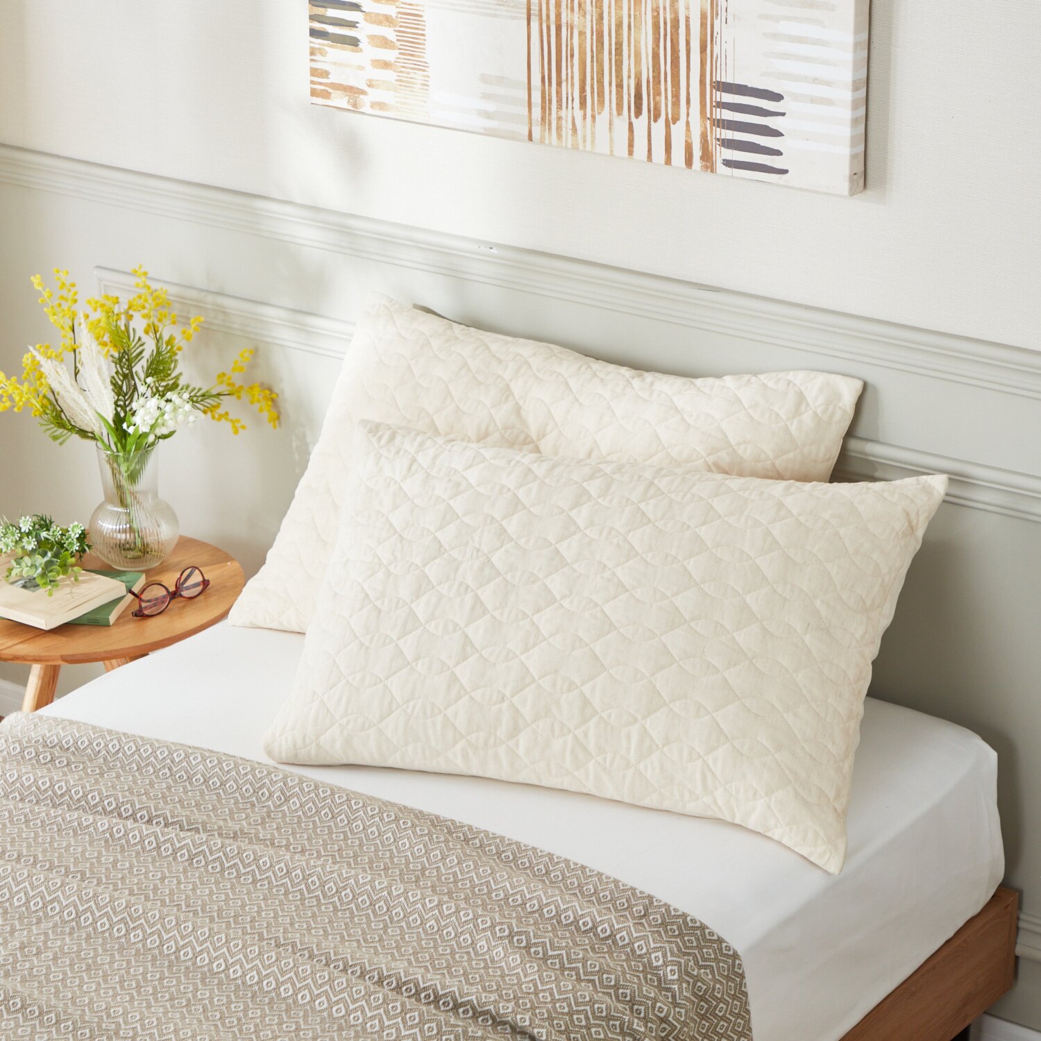 大津毛織 麻混 プレミアムコットンガーゼ 枕カバー２枚組