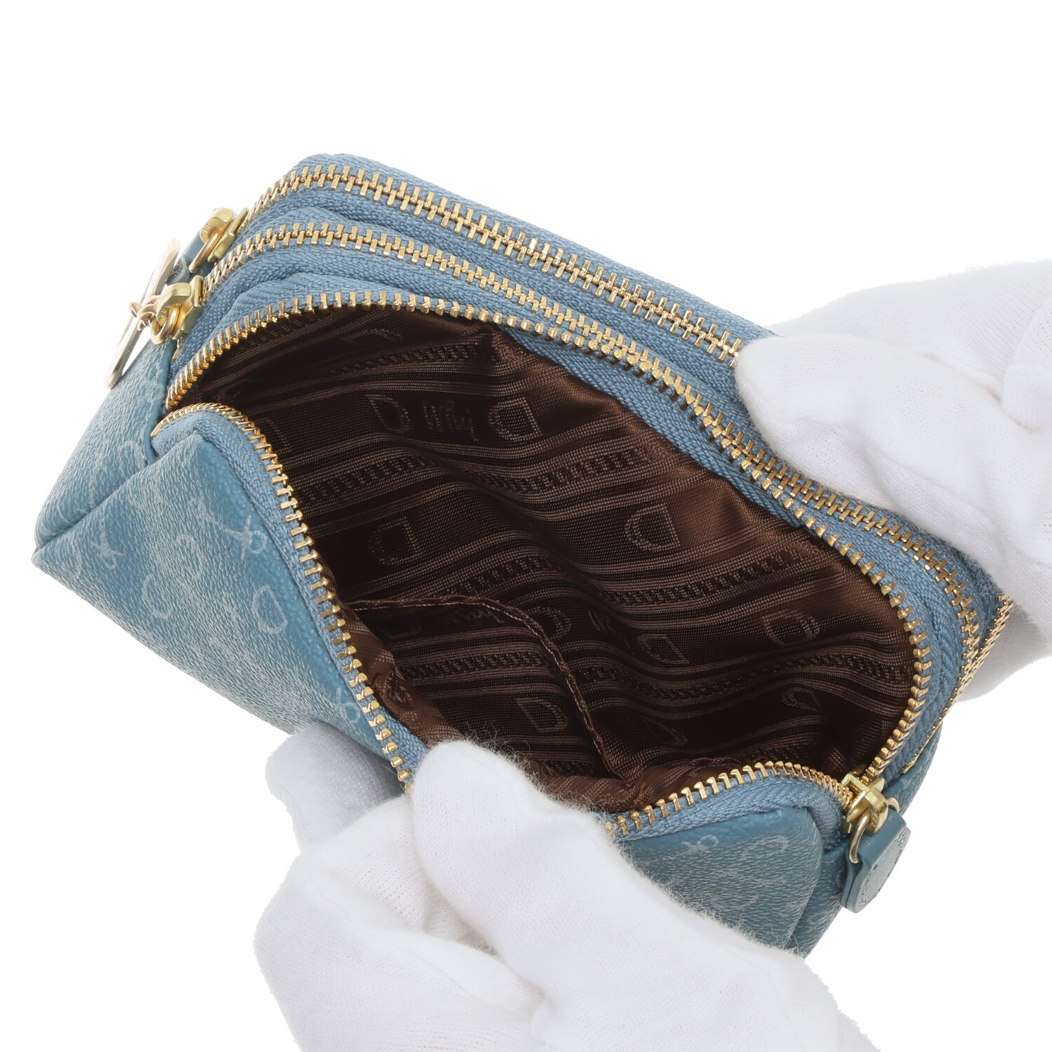 ホワイ “ＨＳＣコインハーネス” モノグラム ３連ジップポーチ