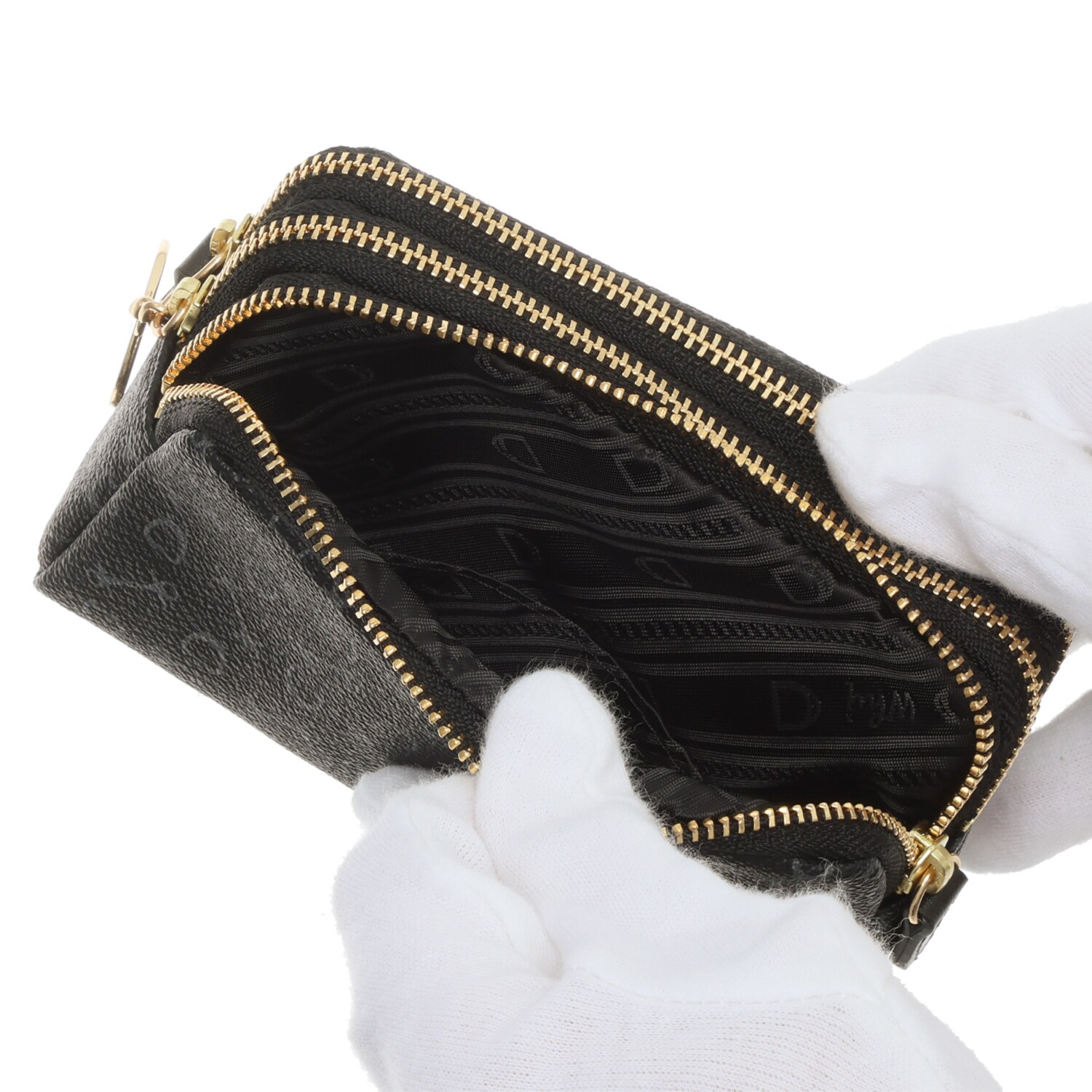 ホワイ “ＨＳＣコインハーネス” モノグラム ３連ジップポーチ