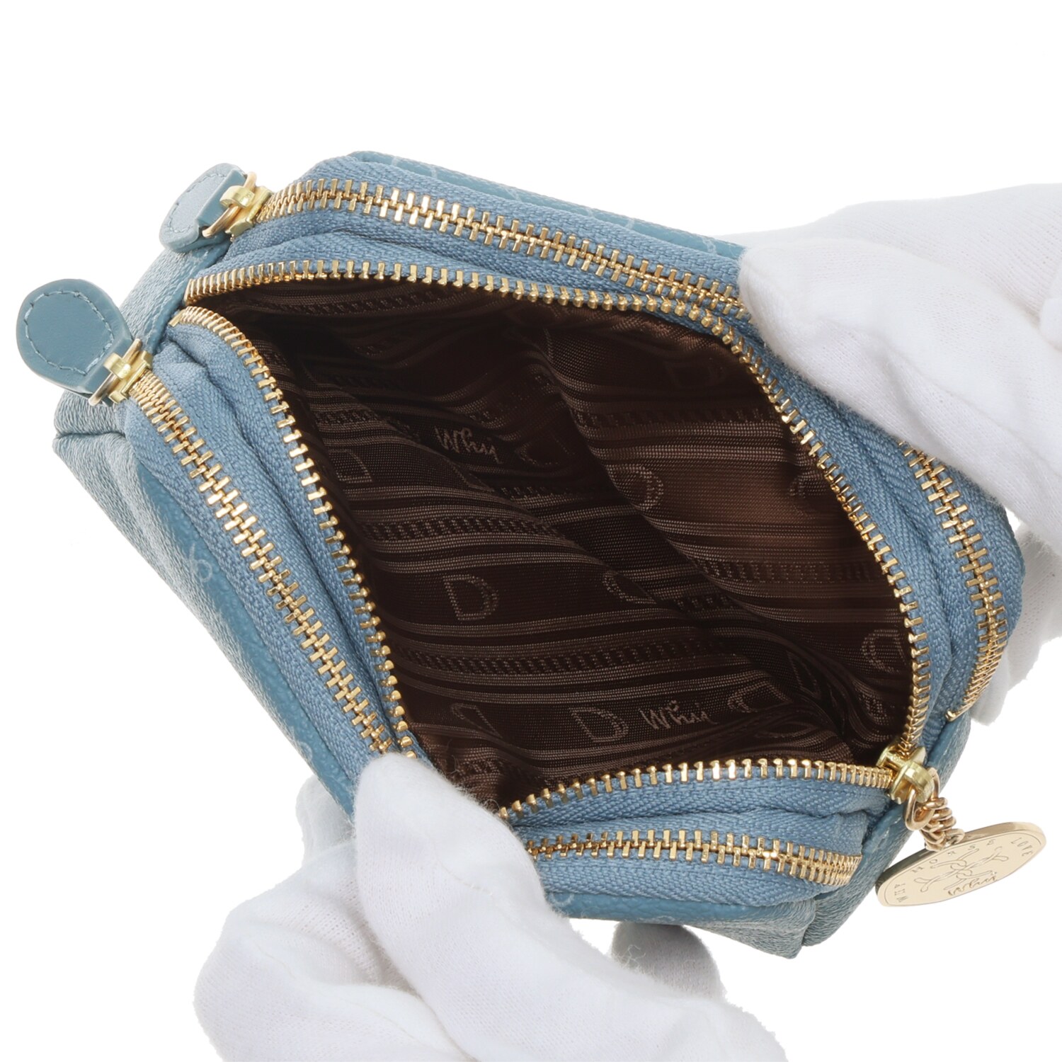 ホワイ “ＨＳＣコインハーネス” モノグラム ３連ジップポーチ