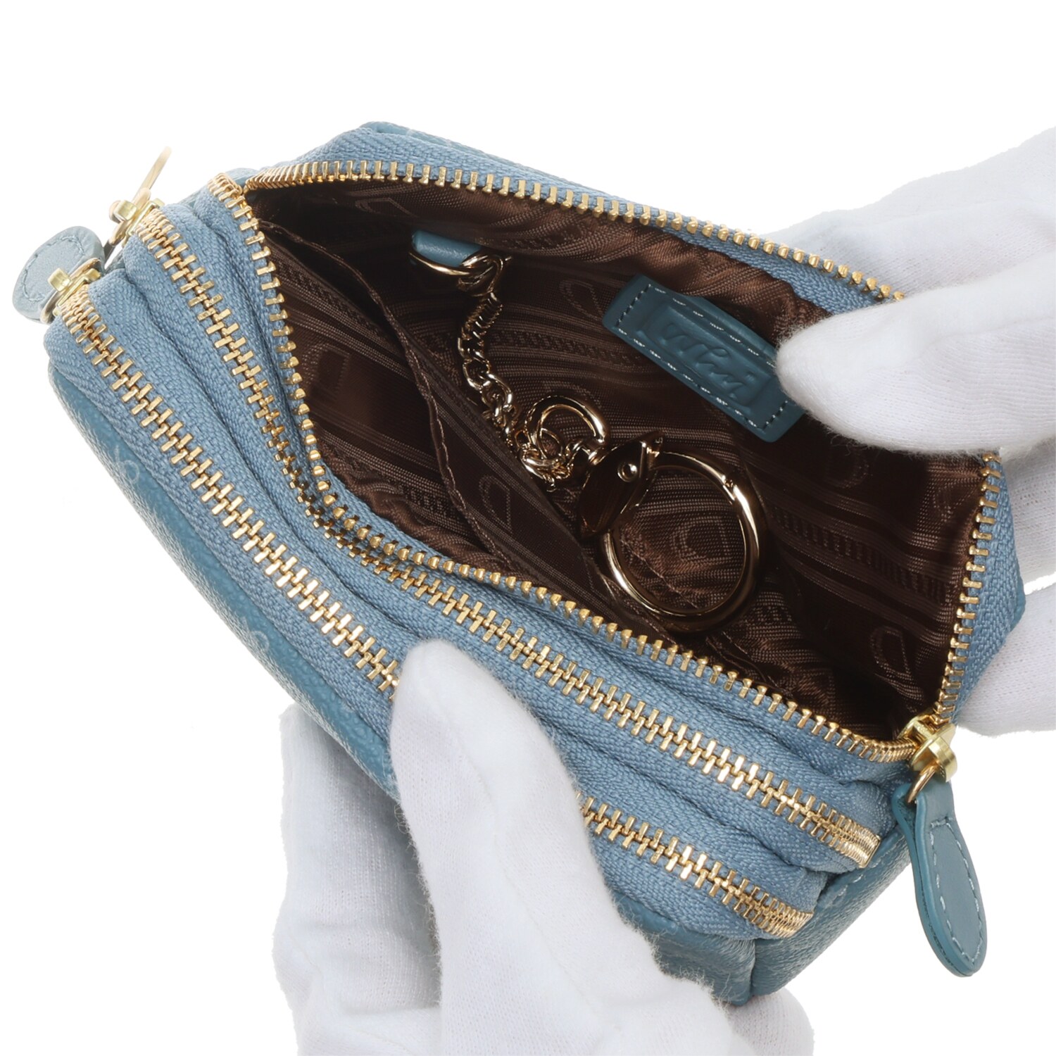 ホワイ “ＨＳＣコインハーネス” モノグラム ３連ジップポーチ