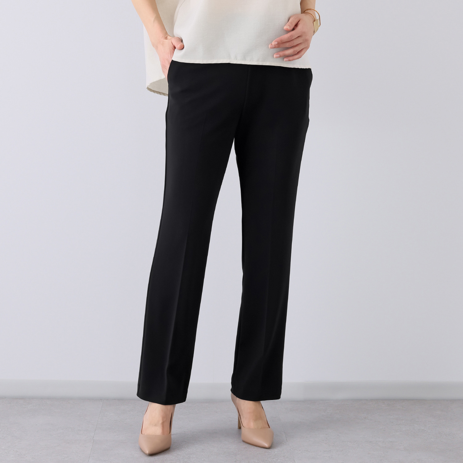 上質ごこち アルディナ とろみストレートパンツ ＜股下７４ｃｍ＞