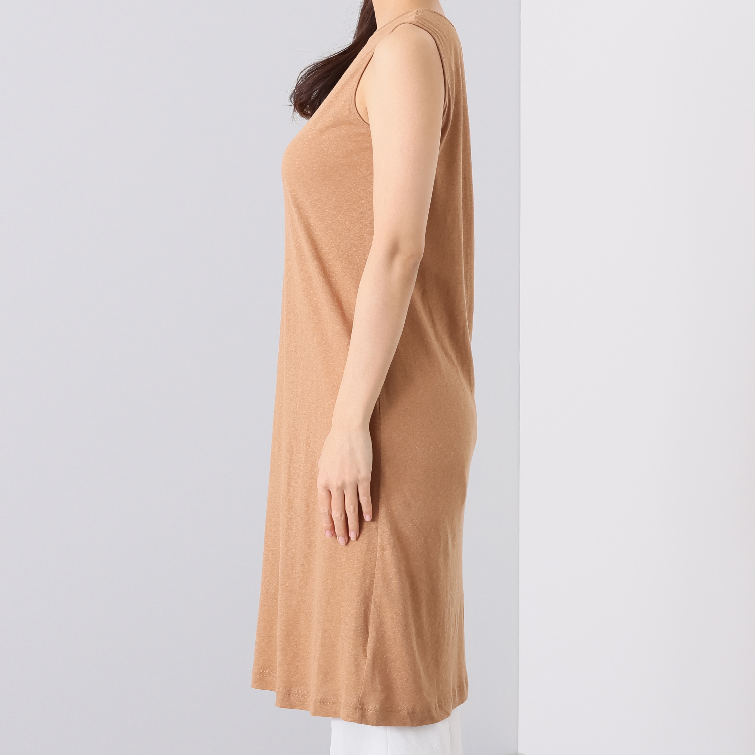 ゼラールスポーツ 肌触りが心地良い！ リネンコットンジャージー ロングタンクプルオーバー