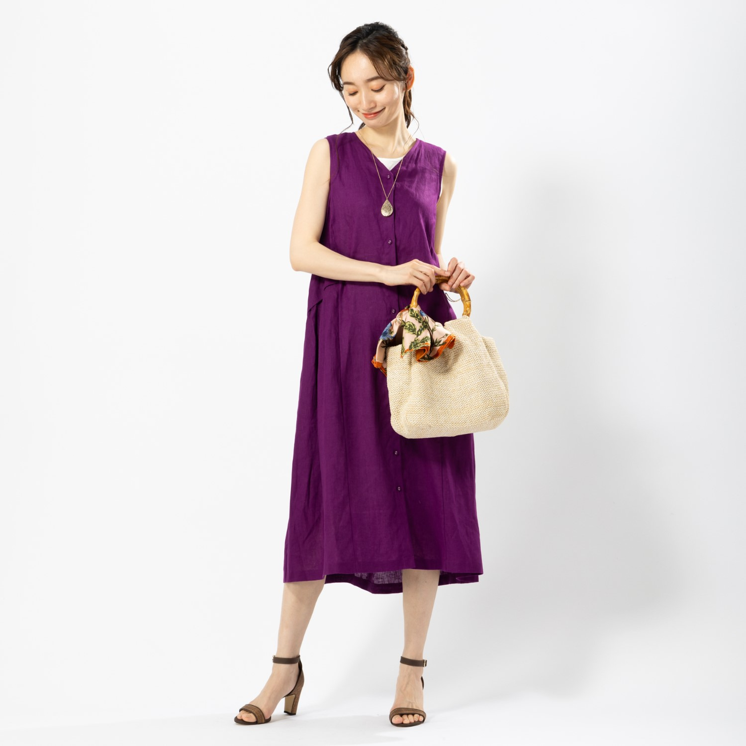 ゼラールスポーツ 肌触りが心地良い！ リネンコットンジャージー ロングタンクプルオーバー