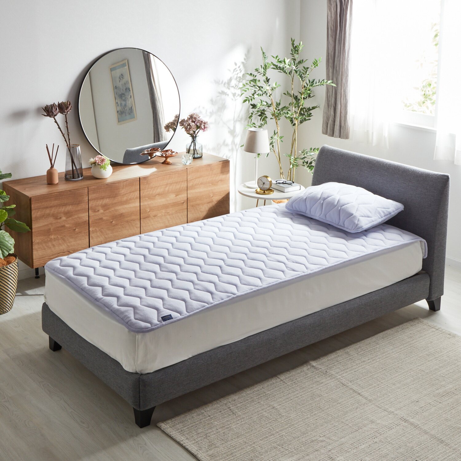 快眠博士 “ＺＥＰＰＩＮパイル 　Ｐｌｕｓ” 寝汗の吸水力が違う！ 爽やかコットンパイルの 日本製敷きパッド ＜セミダブル＞