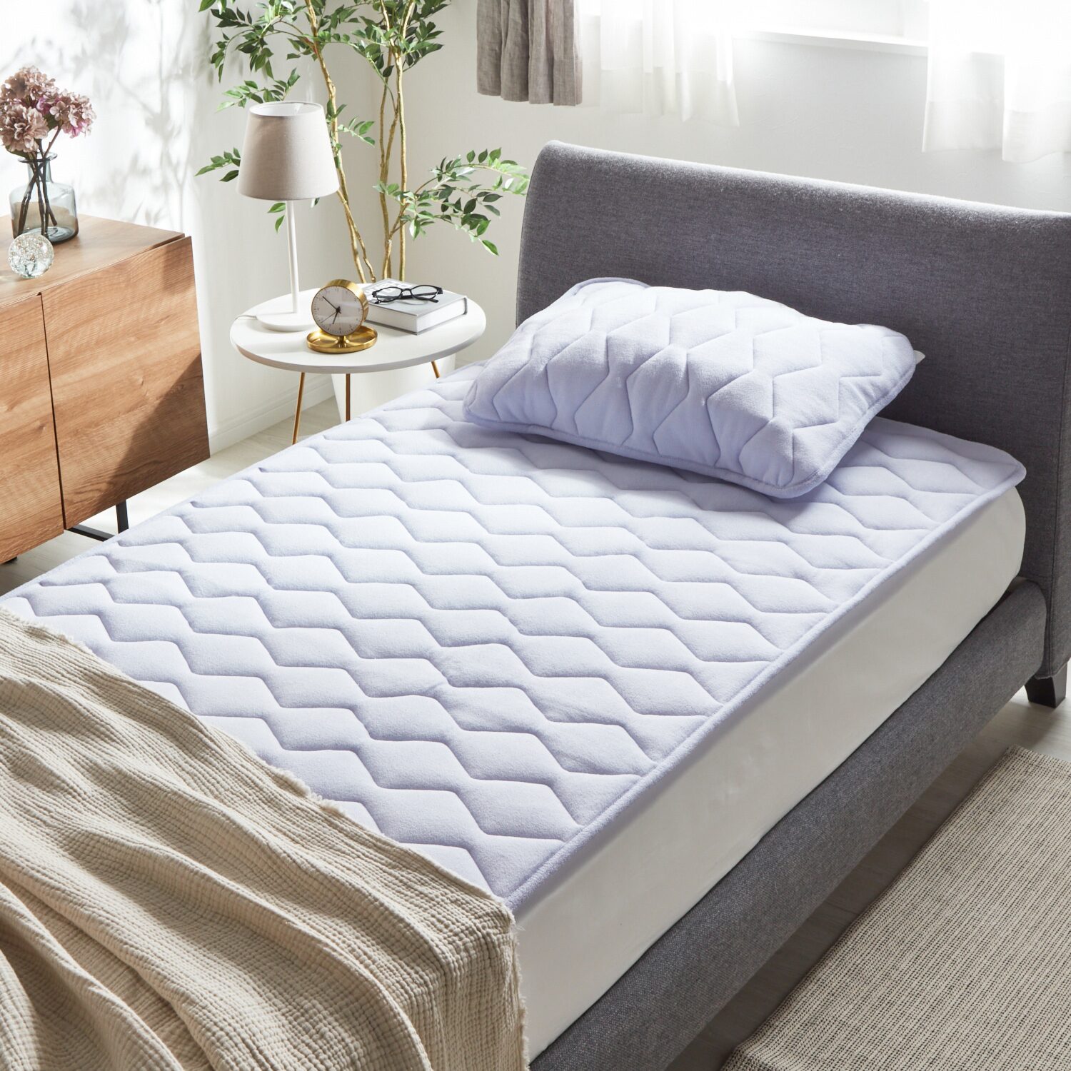 快眠博士 “ＺＥＰＰＩＮパイル 　Ｐｌｕｓ” 寝汗の吸水力が違う！ 爽やかコットンパイルの 日本製敷きパッド ＜ダブル＞