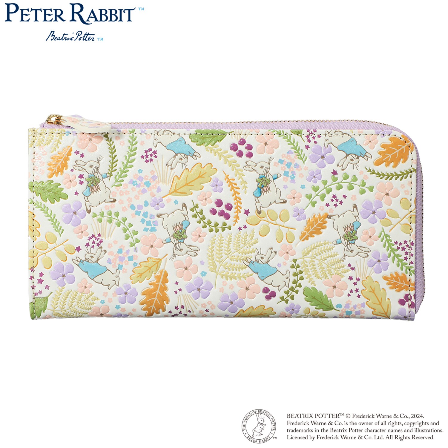 浅草文庫× ピーターラビット（ＴＭ） 牛革 Ｌ字型ファスナー長財布