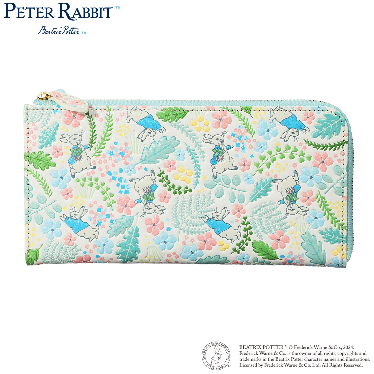 浅草文庫× ピーターラビット（ＴＭ） 牛革 Ｌ字型ファスナー長財布