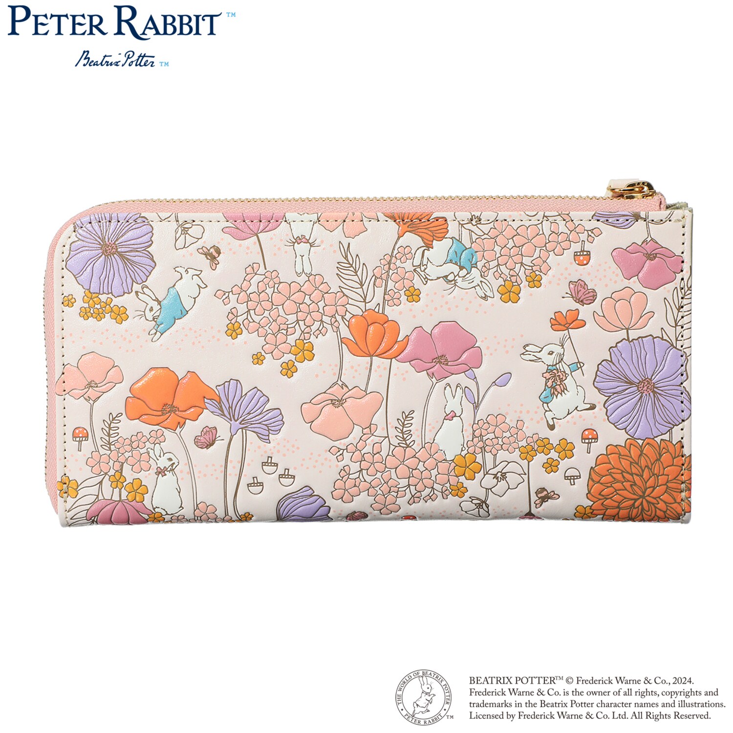 浅草文庫× ピーターラビット（ＴＭ） 牛革 Ｌ字型ファスナー長財布