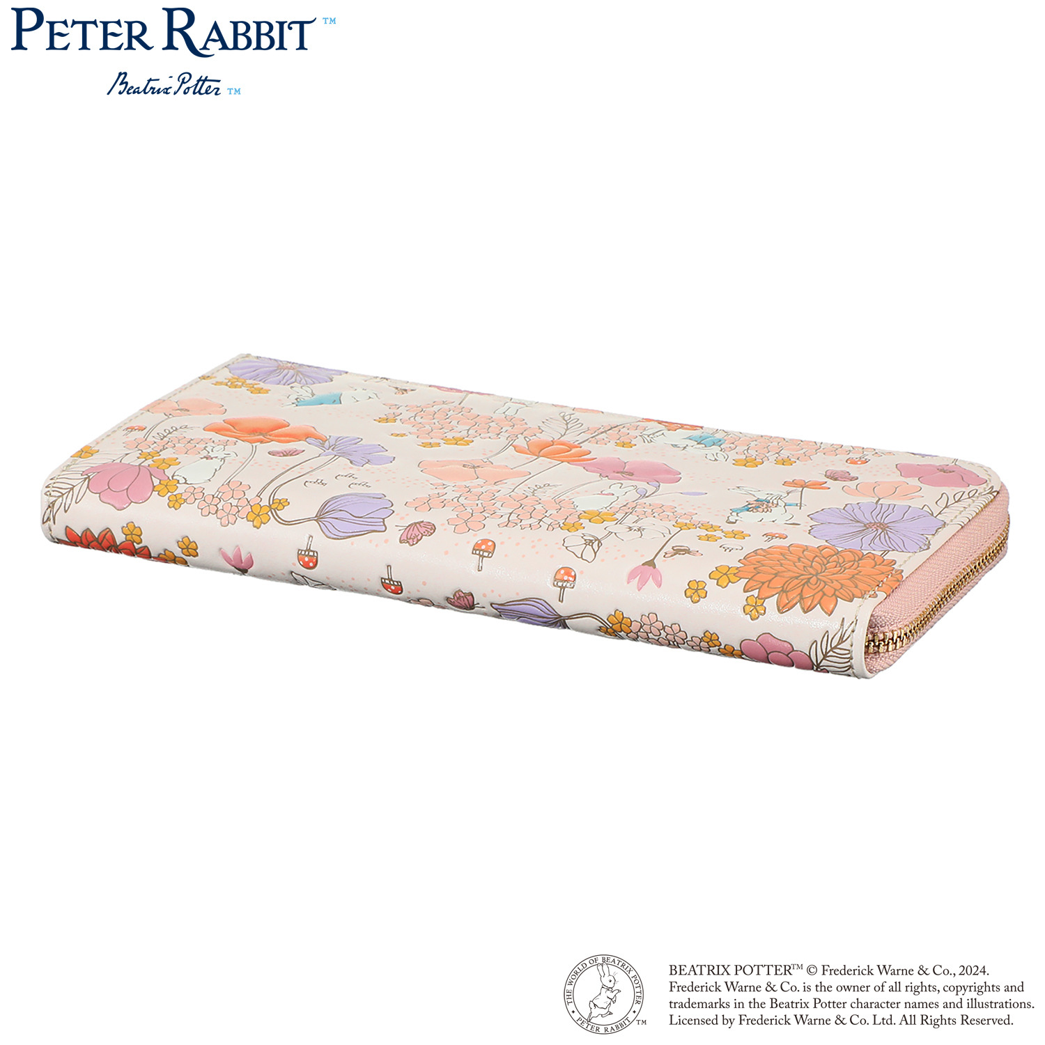 浅草文庫× ピーターラビット（ＴＭ） 牛革 Ｌ字型ファスナー長財布