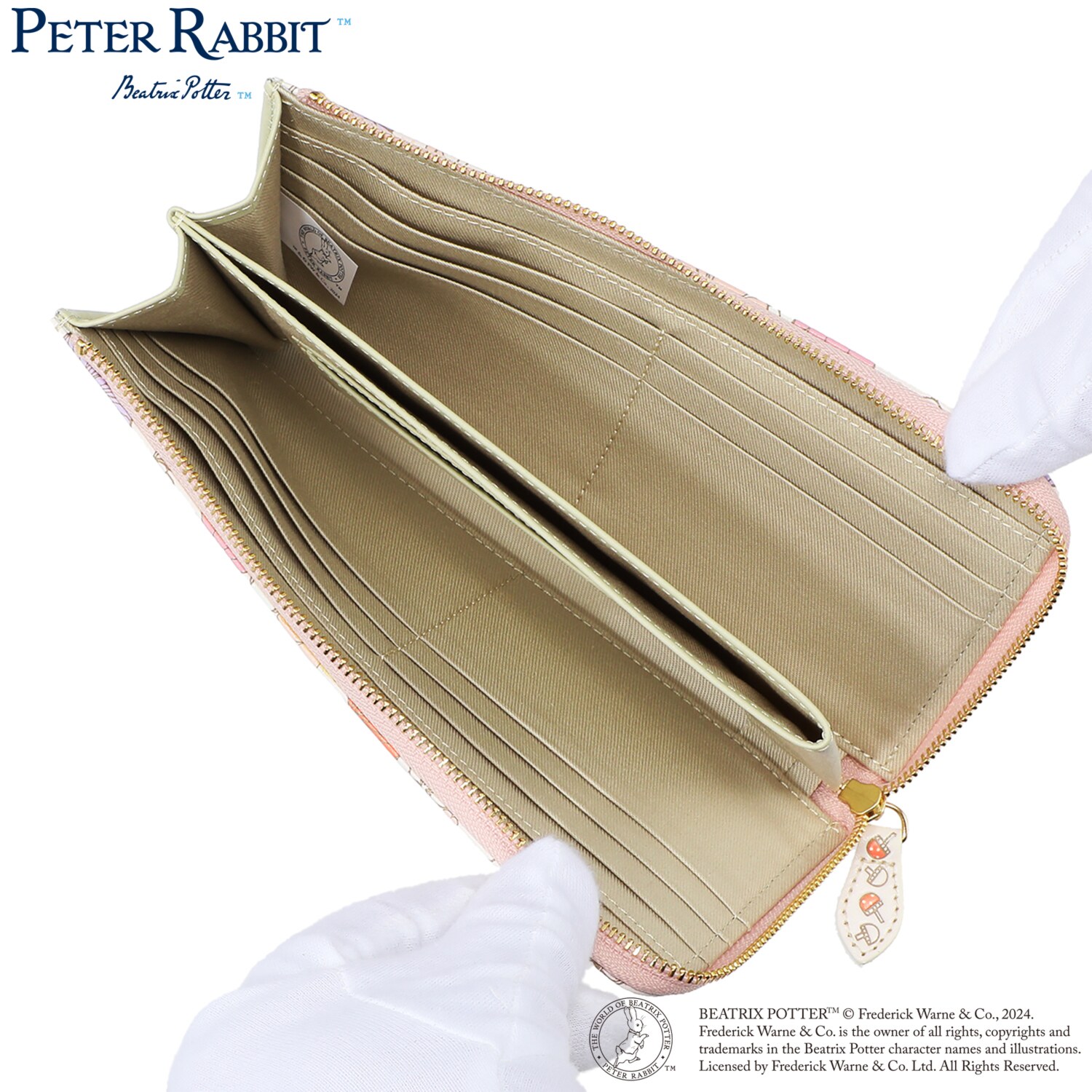 浅草文庫× ピーターラビット（ＴＭ） 牛革 Ｌ字型ファスナー長財布