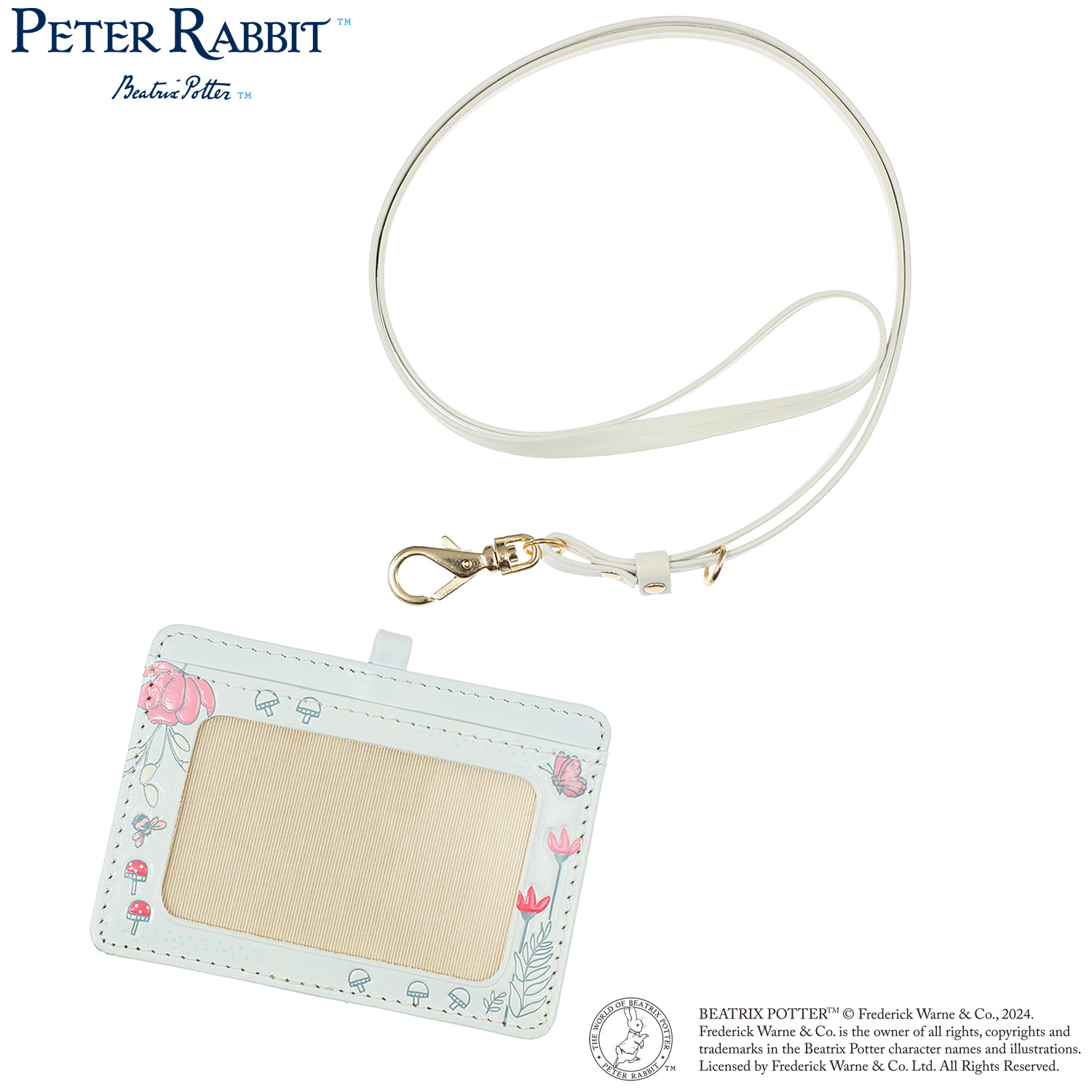 浅草文庫× ピーターラビット（ＴＭ） 牛革 ストラップ付ＩＤケース