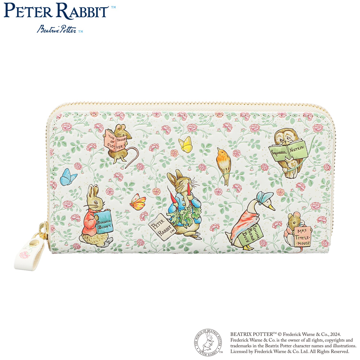 浅草文庫× ピーターラビット（ＴＭ） 牛革 ラウンドファスナー長財布