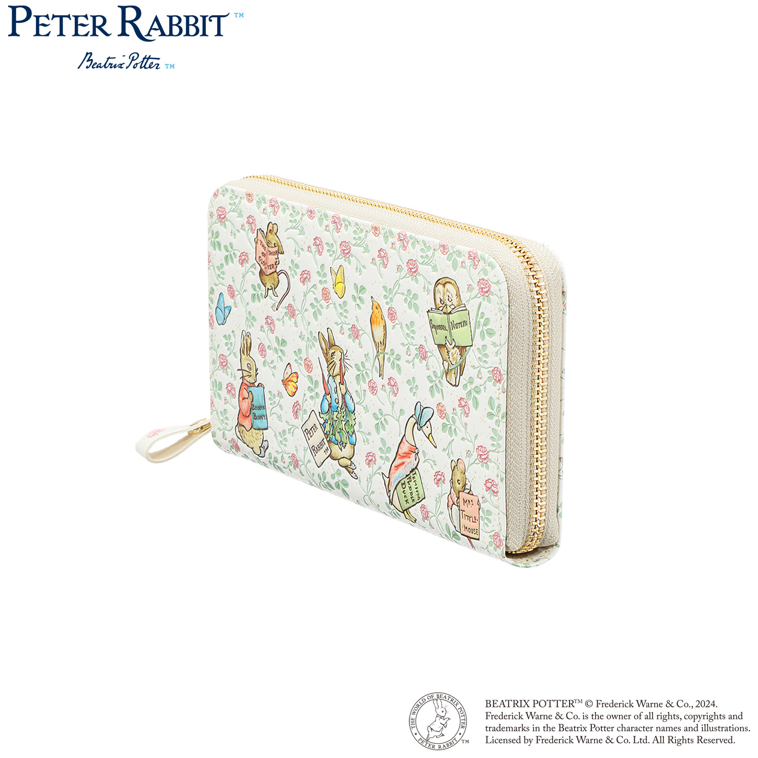 浅草文庫× ピーターラビット（ＴＭ） 牛革 ラウンドファスナー長財布