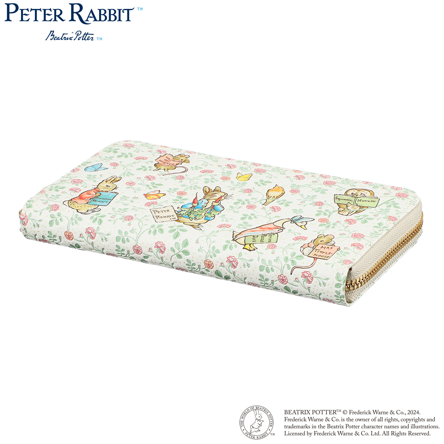 浅草文庫× ピーターラビット（ＴＭ） 牛革 ラウンドファスナー長財布