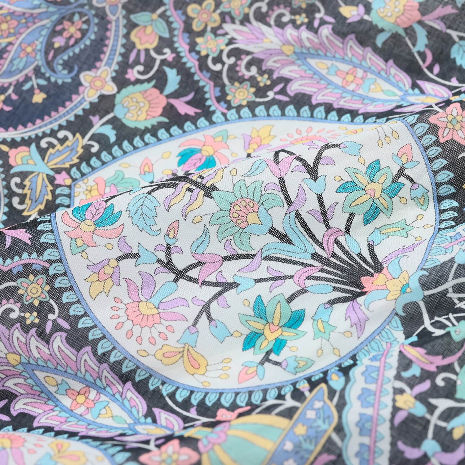 シルクロードクラブ カシミール柄 コットンスカーフ