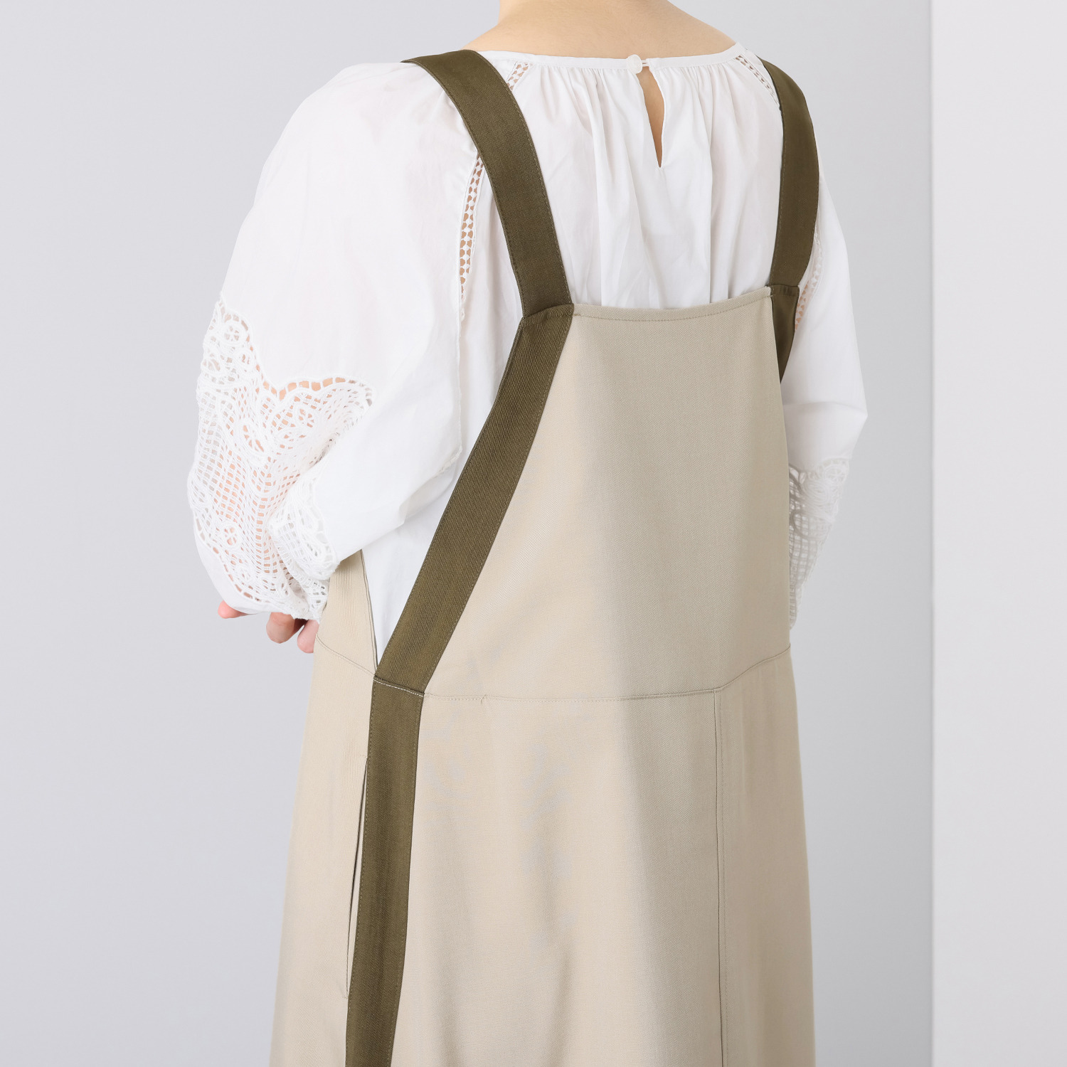 スタイル・ラヴィー バイカラーアクセント フレアーシルエット ジャンパースカート